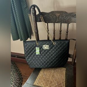 Badgley Mischka Large Quilted Tote Bag NWT